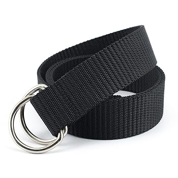 FVMECA Casual Belt Double-Loop D-Shaped Buckle Nylon Men